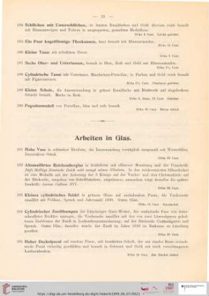 Arbeiten in Glas (Nr. 191 - 233)