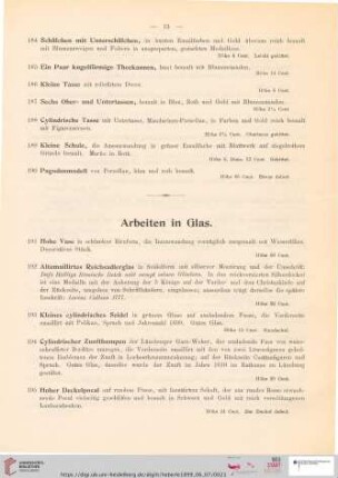 Arbeiten in Glas (Nr. 191 - 233)