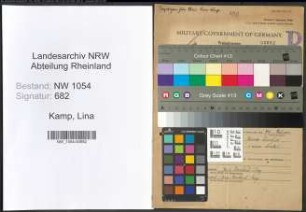 Entnazifizierung Lina Kamp , geb. 12.06.1914 ()