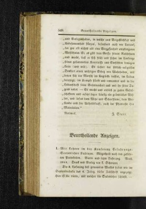 Beurtheilende Anzeigen