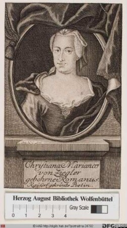 Bildnis Christiana Mariana von Ziegler, geb. Romanus