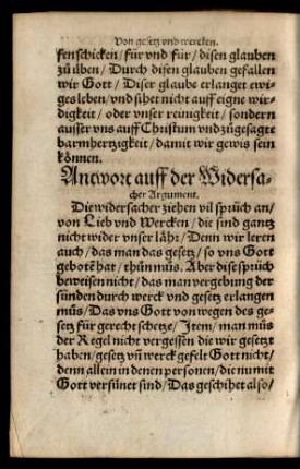 Antwort auff der Widersacher Argument