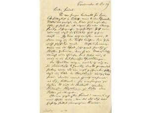 Originalbrief von Adolf Schroedter an einen unbekannten Adressaten, geschrieben in Karlsruhe, Langestraße 213