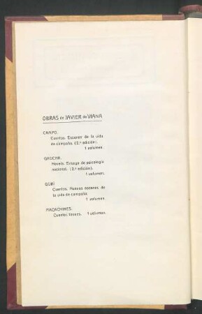 Obras de Javier de Viana