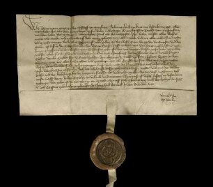 Lehnbrief des Bischofs Johannes von Würzburg für den Propst Conrad Fuchsstadt von Triefenstein über die Neuenburg.