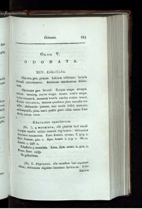 ORDO V. Odonata.