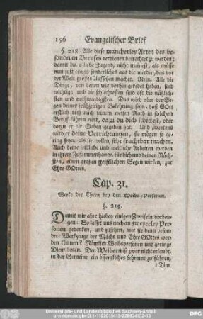 Cap. 31. Werke der Ehren bey den Weibs-Personen.