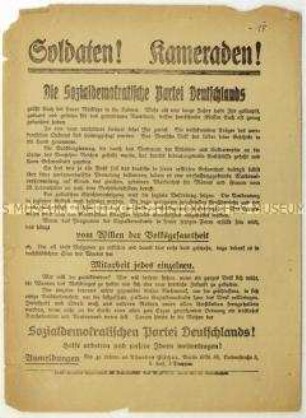Aufruf an die Kriegsheimkehrer zum Eintritt in die SPD