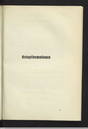 Kriegsformationen