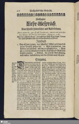Fünffzigstes Lehr-Gespräch. Von Christi Höllenfahrt und Auferstehung