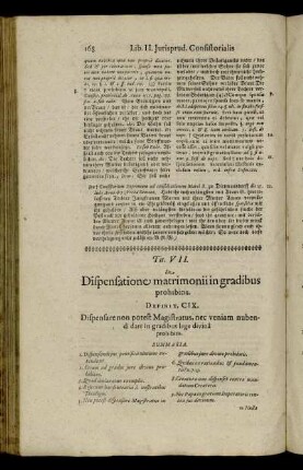 Tit. VII. De Dispensatione matrimonii in gradibus prohibitis.