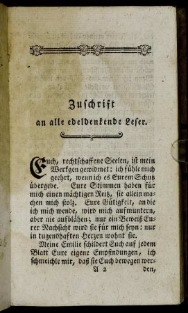 Zuschrift an alle edeldenkende Leser.