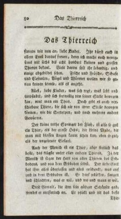 Das Thierreich