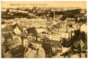 Mittweida. Blick vom Kirchturm auf Mittweida