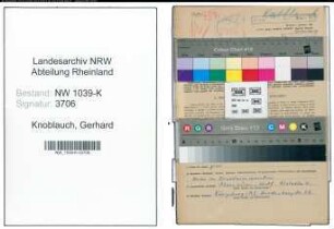 Entnazifizierung Gerhard Knoblauch , geb. 18.01.1906 (Studienrat)