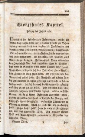 Vierzehntes Kapitel. Feldzug des Jahres 1761
