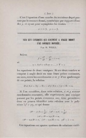 Sur les coniques qui coupent a angle droit une conique donnée.