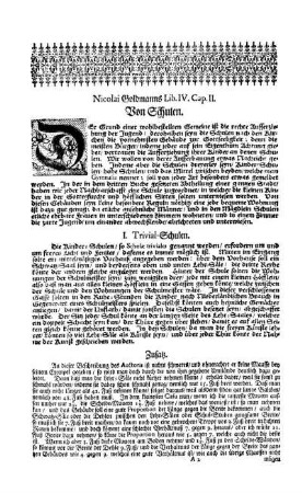 Nicolai Goldmanns Lib. IV. Cap. II. - Von Schulen