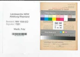 Entnazifizierung Fritz Werth, geb. 21.05.1898 (Amtsgehilfe)
