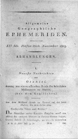 Fünftes Stück November 1803