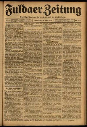 Ausgabe vom Donnerstag, den 14. April 1921.