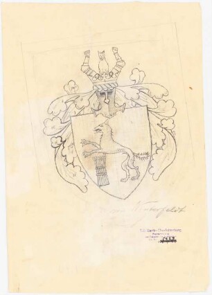 Kranken- und Siechenhaus, Brüssow Gültiger Ausführungsentwurf: Wappen der Familie von Winterfeldt