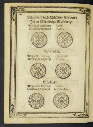Folgende einfache Schillinge sind werdt.