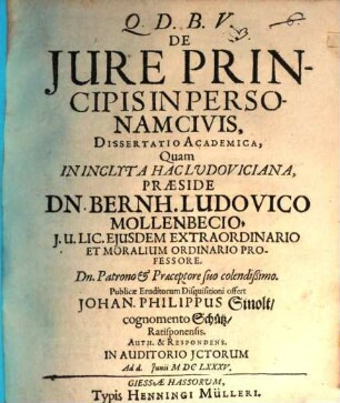 De iure principis in personam civis