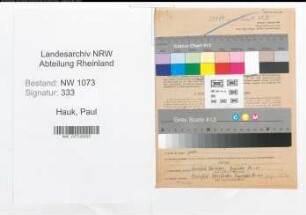 Entnazifizierung Paul Hauk , geb. 08.04.1892 (Schuhmacher)