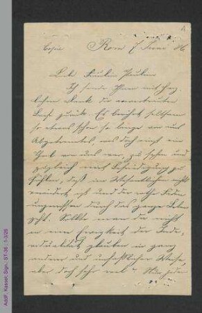 Kopie eines Briefs von Malwida von Meysenbug, hs.