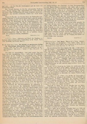 772-773 [Rezension] Tilliette, Xavier, Karl Jaspers