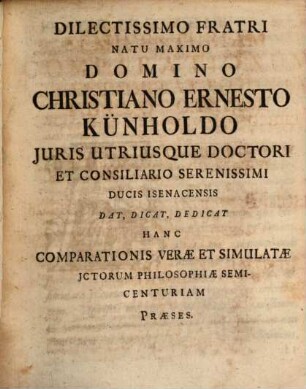 Semicenturiam comparationum verae et simulatae ictorum philosophiae