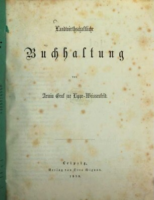 Landwirthschaftliche Buchhaltung