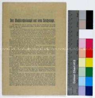Rede von Otto Wels vor dem Reichstag am 12. Februar 1913 betreffend den Wahlrechtsantrag der SPD (Auszug)
