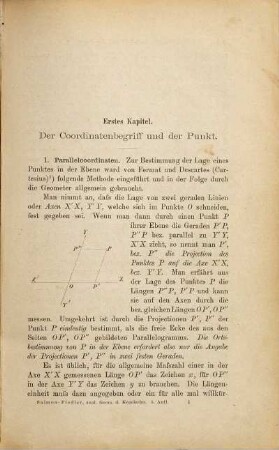 Analytische Geometrie der Kegelschnitte : mit besonderer Berücksichtigung der neueren Methoden, 1