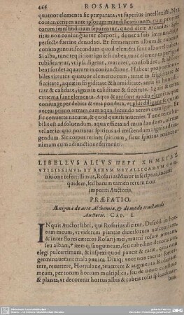 LIBELLUS ALUS [...] [.....] UTILISSIMUS, ET RERUM METALLICARUM ....