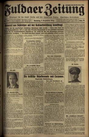 Ausgabe vom Samstag, den 03. Dezember 1932.