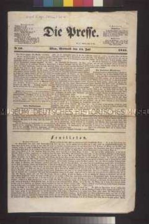 Zeitung: Die Presse. Nr. 10; Wien, 12. Juli 1848