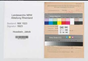 Entnazifizierung Jakob Hossbein , geb. 20.06.1900 (Lehrer)