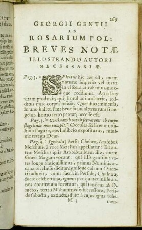 Georgii Gentii Ad Rosarium Pol: Breves Notæ Illustrando Autori Necessariæ.
