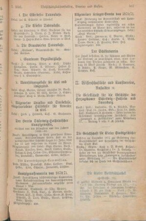 II. Wissenschaftliche und Kunstvereine, Anstalten [et]c.