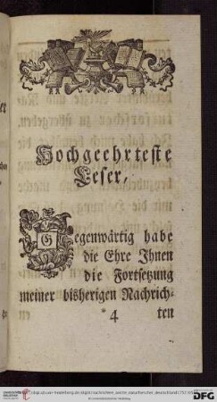 Hochgeehrteste Leser