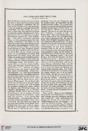 Das Geheimnis des Primitiven, [1]