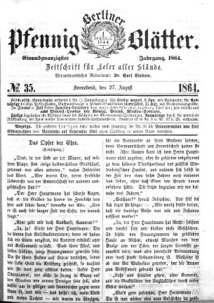 No. 35, Sonnabend, den 27. August 1864
