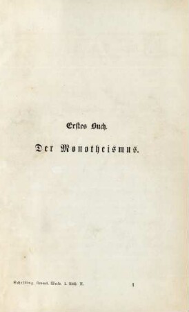 Erstes Buch. Der Monotheismus