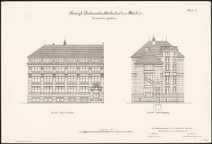 Technische Hochschule Berlin Erweiterungsbau, 1. Bauabschnitt: Ansichten von Norden und Osten 1:100