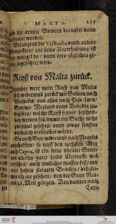 Reyß von Malta zurück