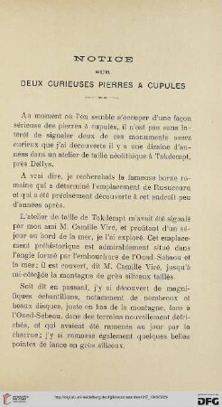 Sér. 5: Notice sur deux curieuses pierres à cupules
