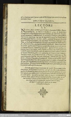 Lectori Salutem Plurimam
