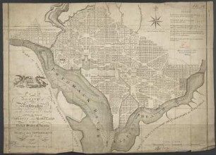 Plan of the City of Washington in the Territory of Columbia : ceded by the States of Virginia And Maryland to the United States of America and by them established as the Seat of their Government, after the Year 1800
